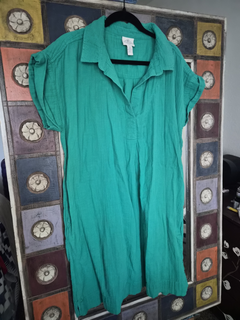Market & Spruce Teal Short Sleeve Tunic Top